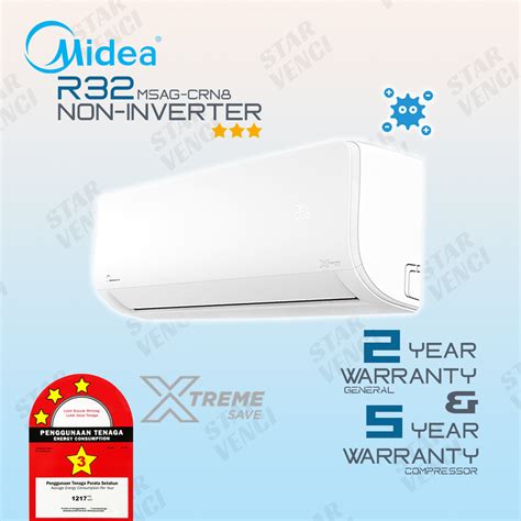 Midea MSAG-CRN8 R32 Non Inverter | Xtreme Cool Series