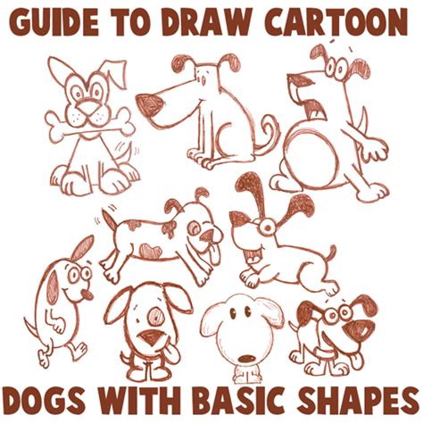 Big Guide to Drawing Cartoon Dogs & Puppies with Basic Shapes for Kids