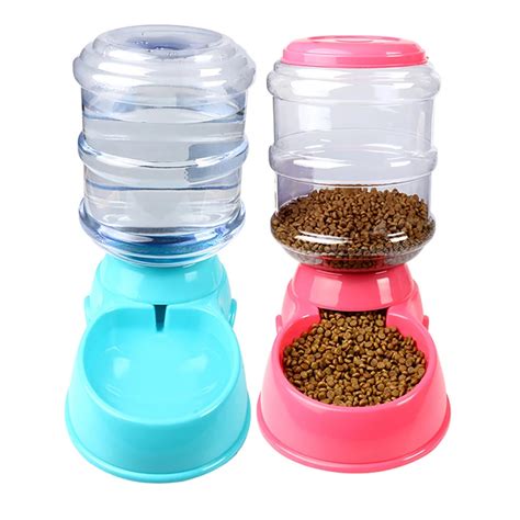 3.5L Large Automatic Pet Feeder Fountain Water Food Dispenser Capacity Waterer Dog/Cat Bowl ...