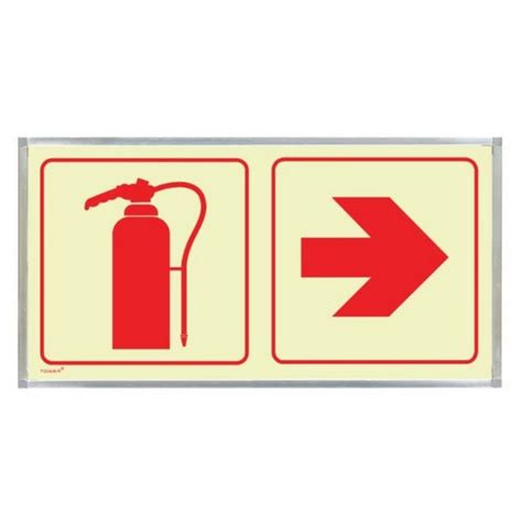 Photoluminescent Sign Frame - Fire Extinguisher Red Arrow (SIGNP2FEA(2 ...