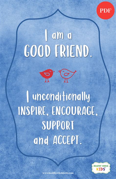 Healthy Whole Kids | 11×17 Affirmation Poster PDF- I Am a Good Friend