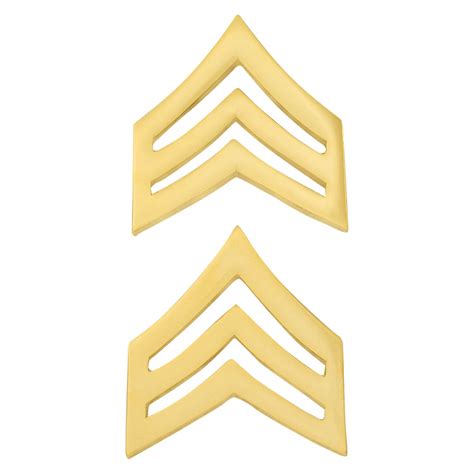 Buy Smith & Warren 1" Sergeant Chevrons Collar Brass Insignia Gold ...