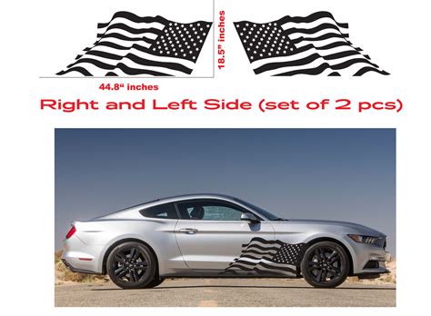 AMERICAN USA FLAG Ford Mustang Decal Vinyl Side Door Graphics