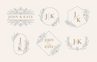 Wedding Logo Decals Wedding Monogram Groom Bride Initials Simple ...