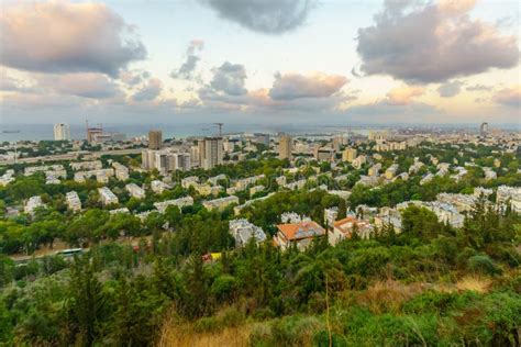 Downtown Haifa, and the Port at Sunset Stock Photo - Image of northern ...