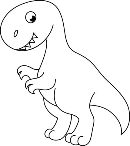 Cute Tyrannosaur coloring page | Free Printable Coloring Pages