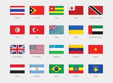 National flags set 9375331 Vector Art at Vecteezy