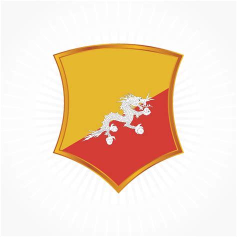 Bhutan flag vector with shield frame 3207122 Vector Art at Vecteezy