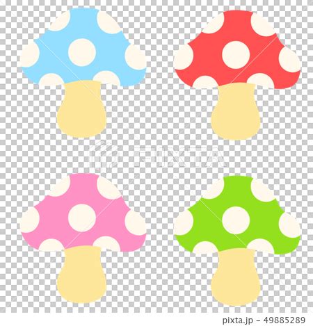 Colorful mushroom set without outline - Stock Illustration [49885289] - PIXTA