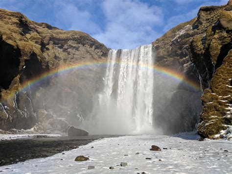 Rainbow at Skogafoss, Iceland (3000 x 4000) : EarthPorn