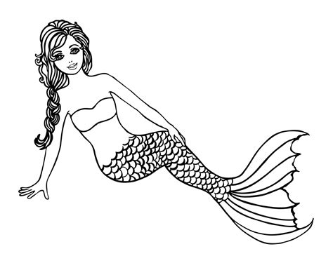 Mermaid Printable Coloring Pages Free - Coloring Home