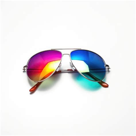 Premium AI Image | A pair of sunglasses with rainbow colored lenses and ...