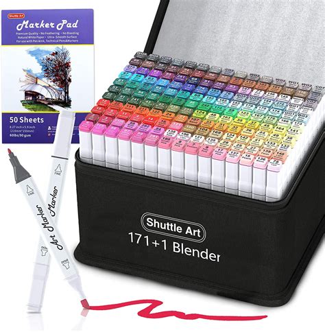 172 Colors Dual Tip Alcohol Based Art Markers,171 Colors plus 1 Blender ...