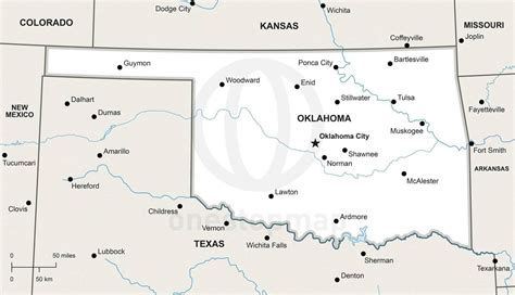 Vector Map of Oklahoma political | One Stop Map