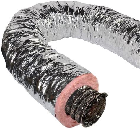 Master Flow 6 Inch X 25 Ft Insulated Flexible Duct R6 Silver Jacket ...