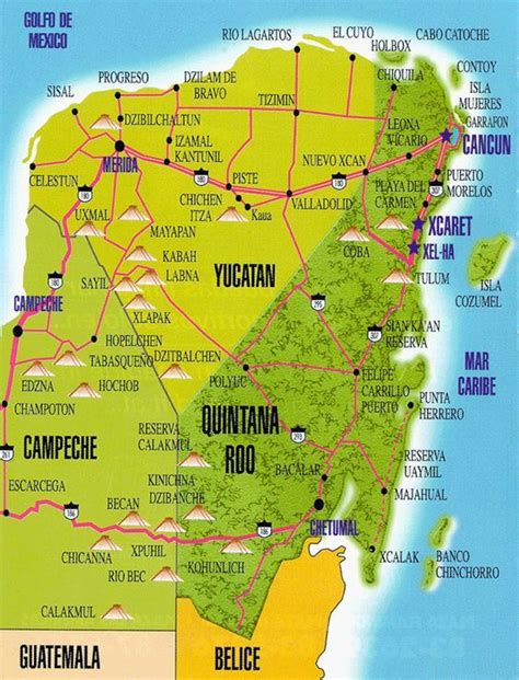 a large map of the country of venezuela with all its roads and major cities in it