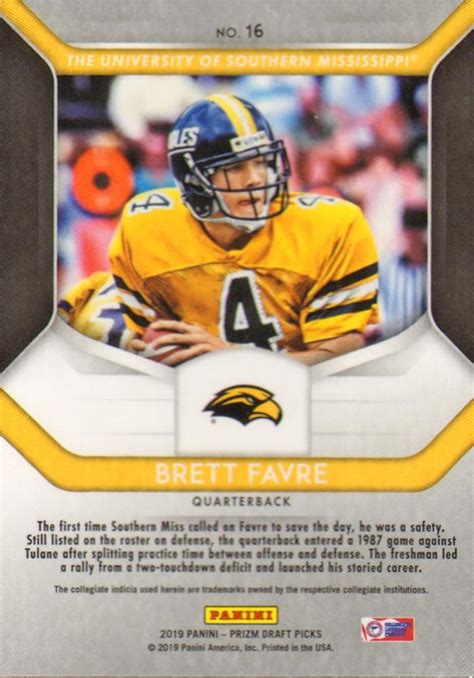 2019 Panini Prizm Draft Picks #16 Brett Favre | Trading Card Database