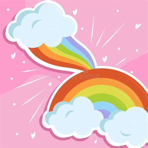 Rainbows with Clouds and Rain Drops. Cute Seamless Pattern, Cartoon ...