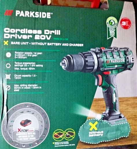 PARKSIDE CORDLESS DRILL DRIVER 20V PABS 20-Li Ion BRAND NEW IN BOX, FAST POST. $47.87 - PicClick