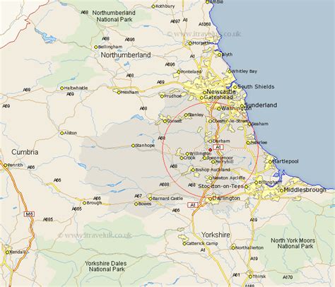 Croxdale Map - Street and Road Maps of Durham England UK