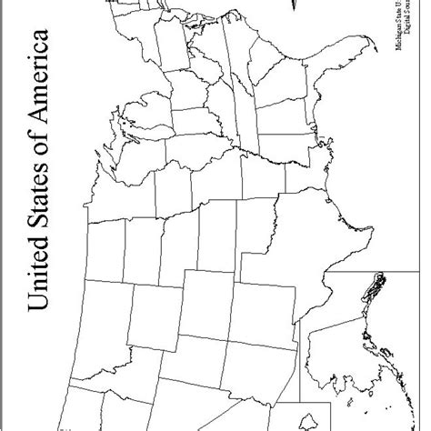 Large Printable Outline Map Of The United States - Printable US Maps