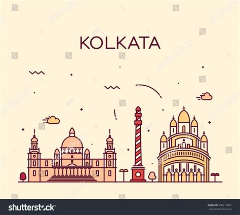 Kolkata Skyline Detailed Silhouette Trendy Vector: vector de stock ...