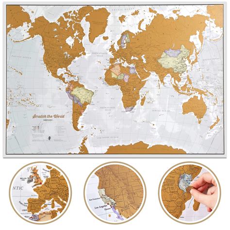 Scratch The World ® Travel Map - Scratch Off World Map Poster - X-Large 23 x 33 - Maps ...