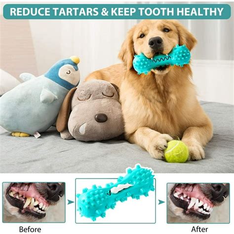 VONTER Dog Chew Toothbrush Toys, Squeaky Teeth Cleaning Toy for ...