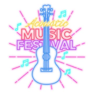 Neon Vector Acoustic Music Festival, Neon, Light, Night PNG and Vector with Transparent ...