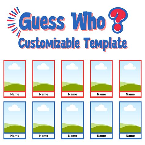 Custom Guess Who Template Printable Guess Who Game DIY Guess Who Edit ...