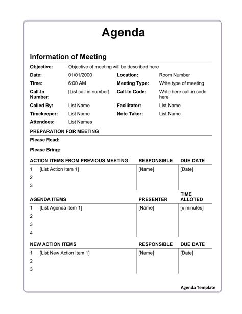 46 Effective Meeting Agenda Templates ᐅ TemplateLab