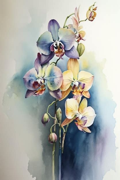 Premium AI Image | A watercolor painting of a purple orchid