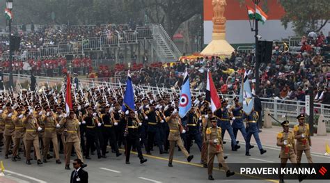 Egyptian Army contingent, 23 tableaux, fly-past through misty skies ...