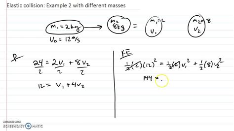 Elastic Collision With Different Masses Youtube