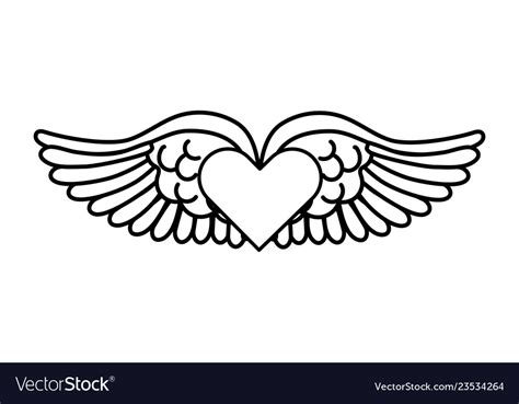 Heart with wings Royalty Free Vector Image - VectorStock