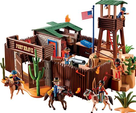 Playmobil - 5245 - Jeu de Construction - Grand Fort des Soldats Américains | Caballos de ...