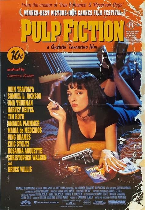 Pulp fiction Australian one sheet movie poster by Quentin Tarantino. Available to purchase from ...