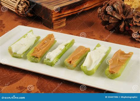 Celery With Cream Cheese And Peanut Butter Royalty Free Stock Image ...