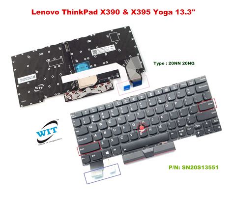 Laptop Keyboard for Lenovo ThinkPad X390 Yoga 13.3" LED, Lenovo ...