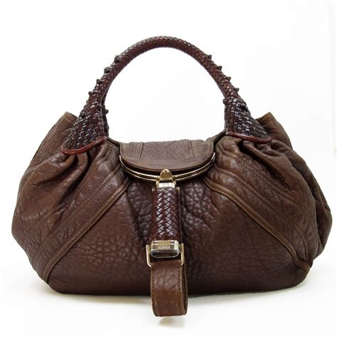 Auth FENDI Spy Bag Handbag Brown/Goldtone Leather 8BR511 - 85061 | eBay