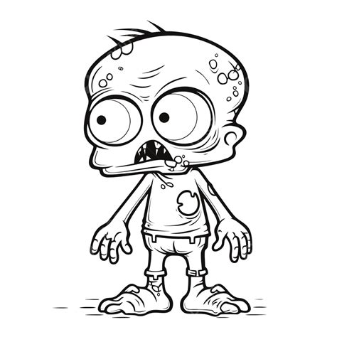 Cartoon Zombie Drawing Color Pages For Adults Outline Sketch Vector, Drawing Clipart, Cartoon ...