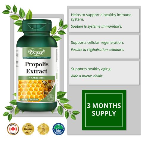 Buy Bee Propolis Extract 500mg 90 Capsules Online Store Canada