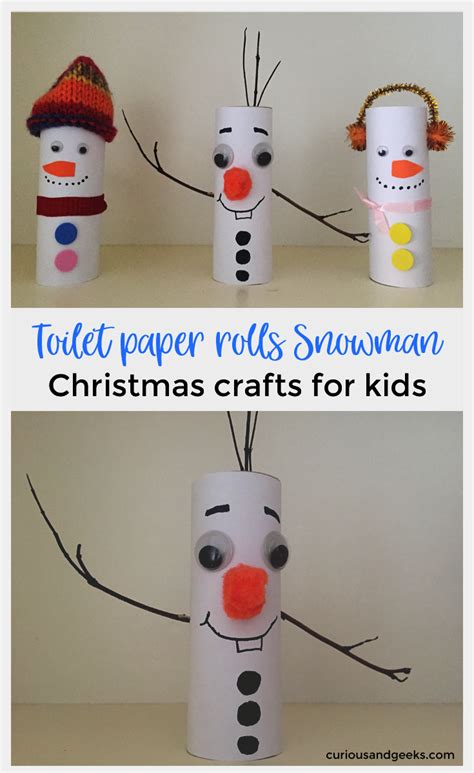 Snowman Toilet paper roll crafts: Christmas crafts for kids - Curious ...