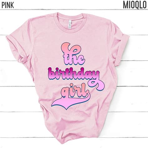 The Birthday Girl Shirt Pink Birthday Party Girl Tee Retro | Etsy