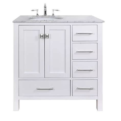 Stufurhome 36 inch Malibu Pure White Single Sink Bathroom Vanity | The Home Depot Canada