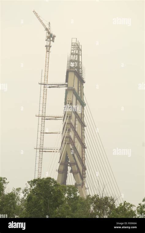 wazirabad delhi signature bridge Stock Photo - Alamy