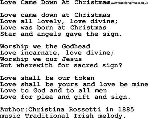 Christmas Powerpoints, Song: Love Came Down At Christmas - Lyrics, PPT ...