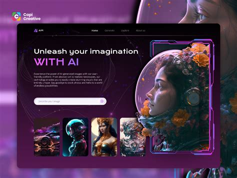 Ai generate image website | Figma