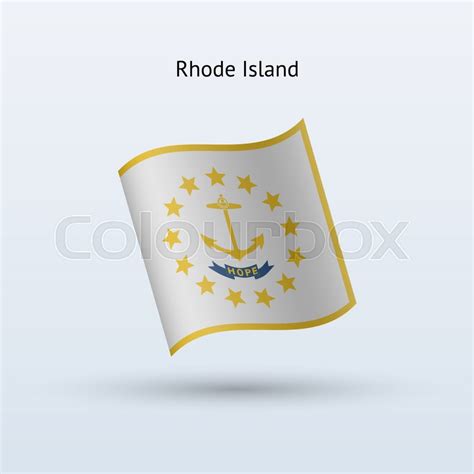 State of Rhode Island flag waving form ... | Stock vector | Colourbox