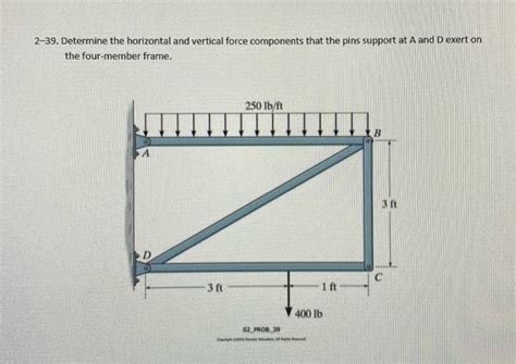 Solved 2-39. Determine the horizontal and vertical force | Chegg.com